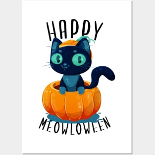 Happy Meowloween (Alternate design) Posters and Art